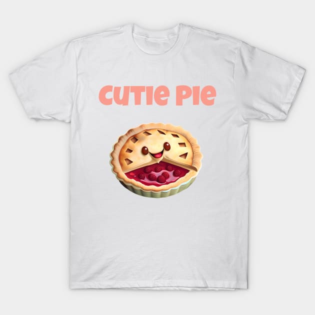 Cutie Pie Graphic Pun Cute Phrase Design T-Shirt by entwithanaxe